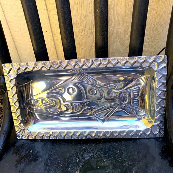 Northwest Pewter Co. Dining Nwt Bread Tray Pewter Fish Serving Tray